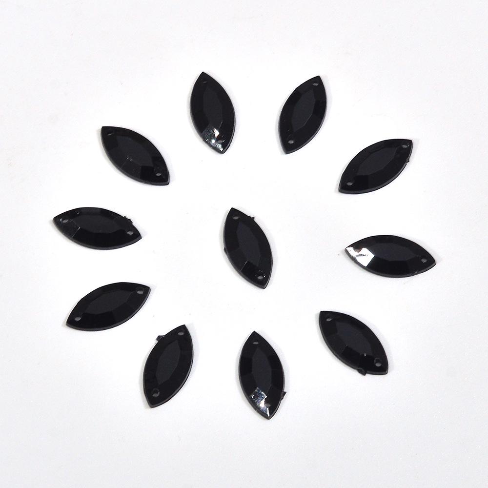 

Тайваньский акрил с плоским дном, маркиза, с двумя отверстиями, пришивные стразы для украшения одежды, шляп и обуви. 6x12mm (2000 pcs/bag) чёрный