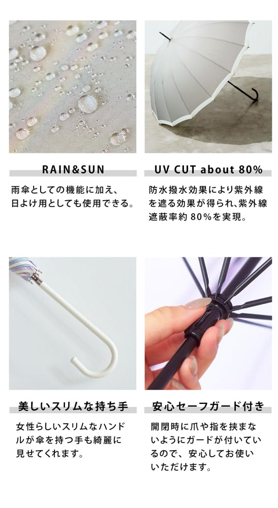 Because Long Plain Navy Umbrella, Bicolor, B-150116