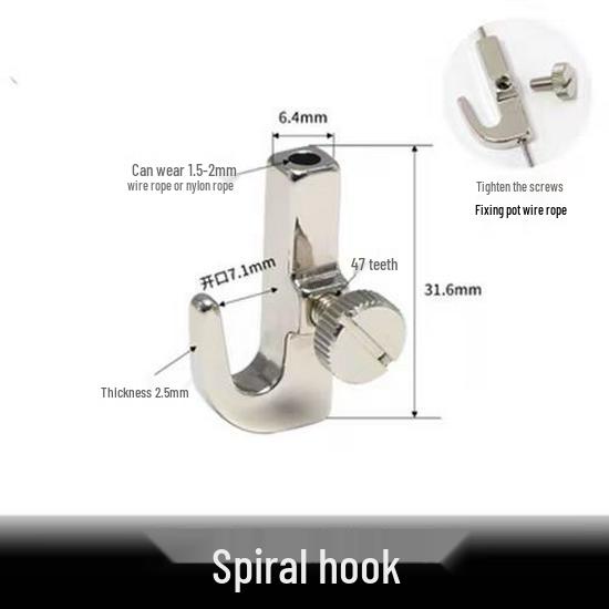 Steel Wire Rope Hanging Accessories: Glass Clip, Picture & Sign Hanging Hook, Lighting Fixture Mount