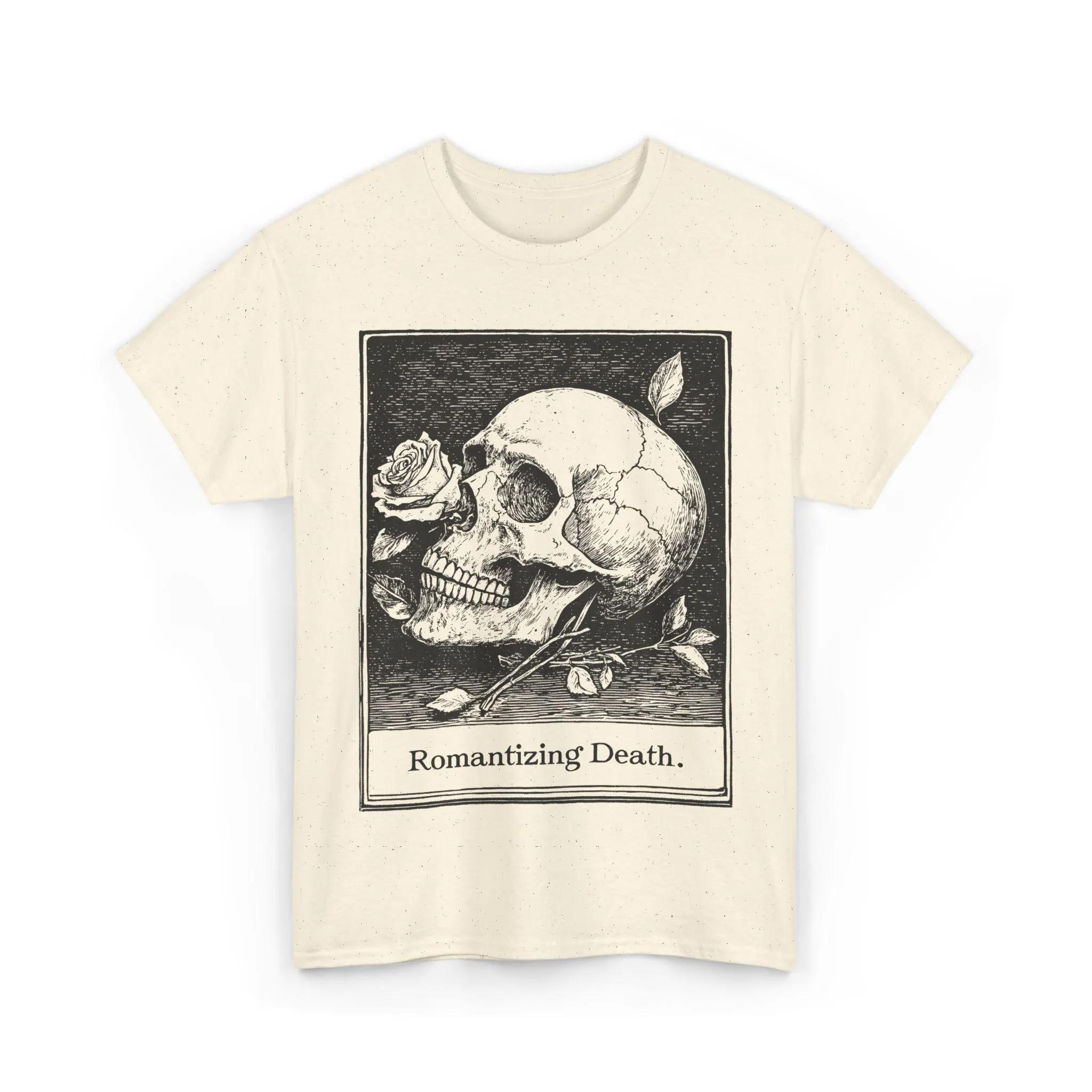 Футболка с черепом Memento Mori Готическая роза Темный романтизм Академия Эстетика Винтажное искусство гравюры по дереву Зловещая одежда для литературных деятелей Футболка 4XL