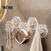 Home Organization Hooks Acrylic Adhesive Hooks, Hexagonal Wave Shape, No Drilling Easy Clear Wall Installation Hook, Modern Style for Bathroom Kitchen