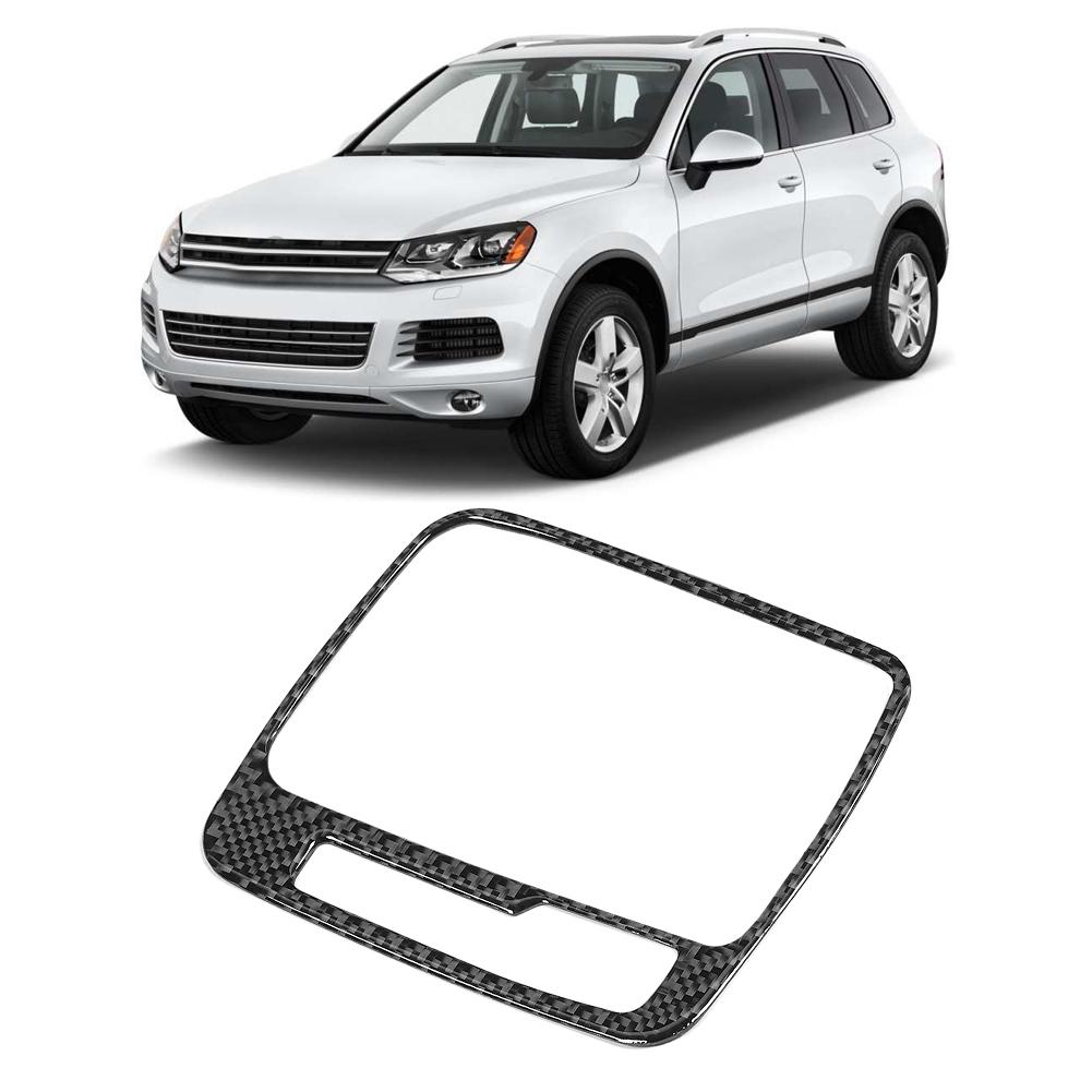 Vänsterstyrd Kolfiber Växellåda Panel Ram Cover Trim Passar för VW Touareg 2011 2018