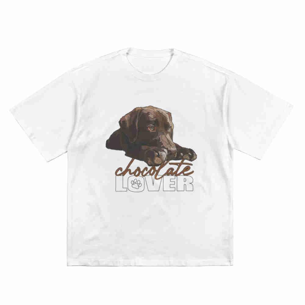 Chocolate Labrador Dog Lover Cute Brown Short Sleeve Tee Cotton TShirt