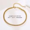 Cavigliera da Uomo, Cavigliere a Catena Placcati Oro per Uomo, Cavigliera da Uomo in Acciaio Inossidabile, Moda Cuban Link Cavo Intrecciato con Catena di Estensione