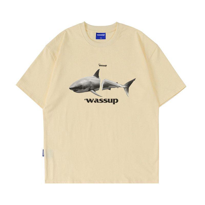 Wassup Inkjet 3D Breathable T-Shirt Short-Sleeved Men's Summer 2025 New Heavyweight Pure Cotton American-Style Round Neck Top