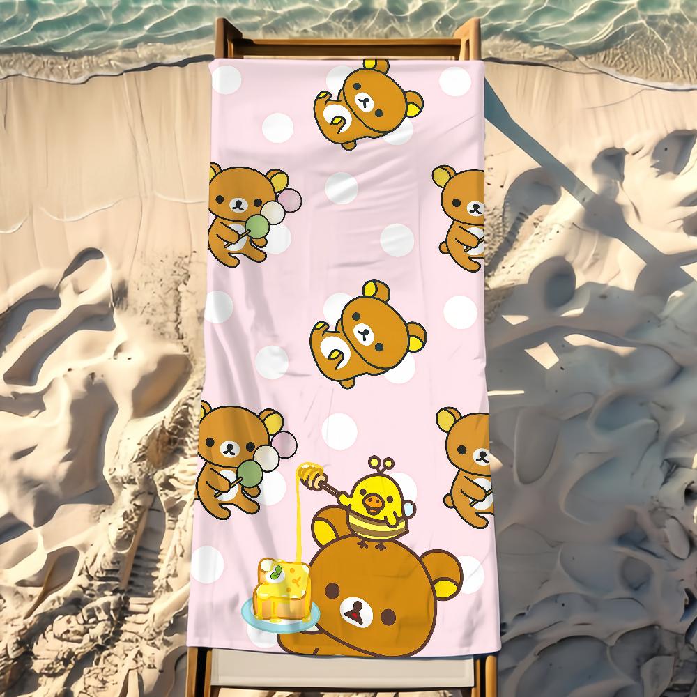 Cute R-Rilakkuma Towel Beach Towel Travel Lightweight Skin Friendly for Pool Beach Camping Cruise Summer