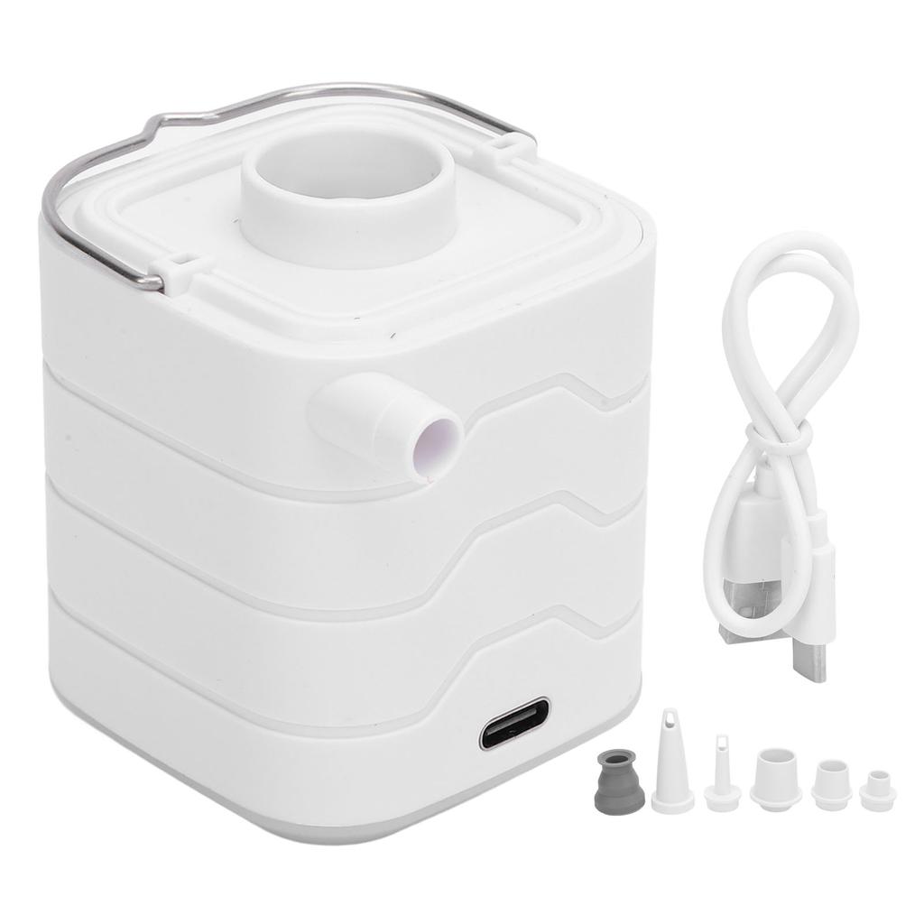 Kleine Luftpumpe mit LED-Licht Verschiedene Düsen 1600mAh Typ C Wiederaufladbar Kleiner Inflator Deflator