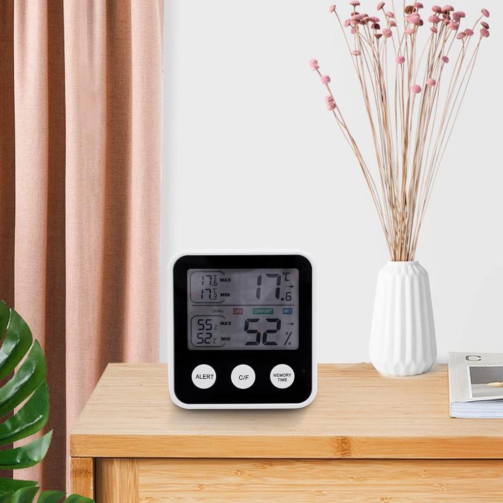 Hygrometer Innenfeuchtigkeit mit LCD-Display, Echtzeitüberwachung und Speicherfunktion, Digital & Hygrometer für Innen & Außen