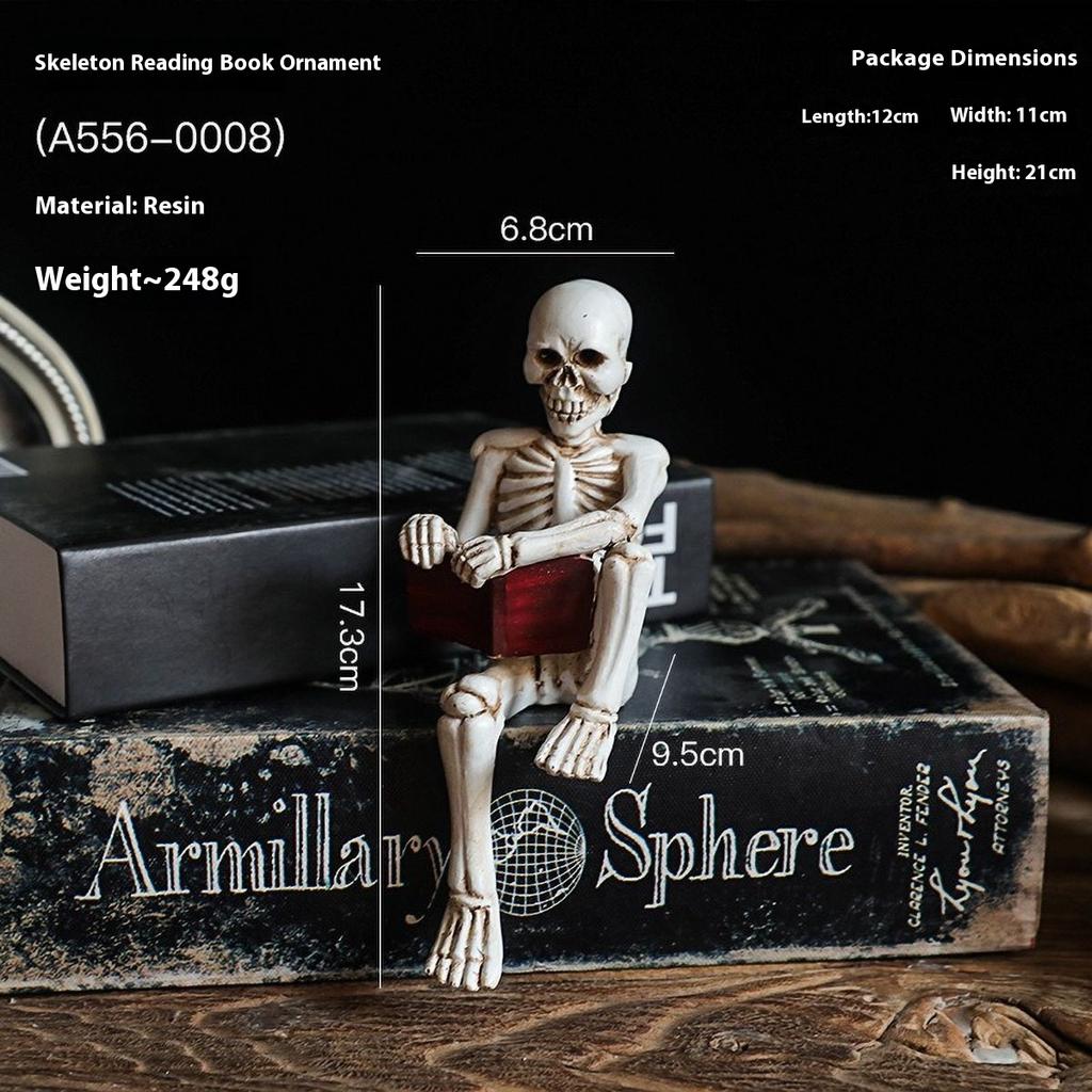 Nordic Book Lover Statue - Reading Person Resin Sculpture for Bookshelf Decor, Study Desk Ornament Minimalist Craft Decor