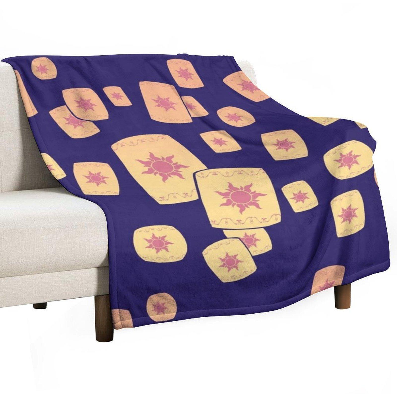 Floating Lanterns Gleam Throw Blanket Flannels Decorative Beds Beautifuls Luxury Brand Blankets 30x40in