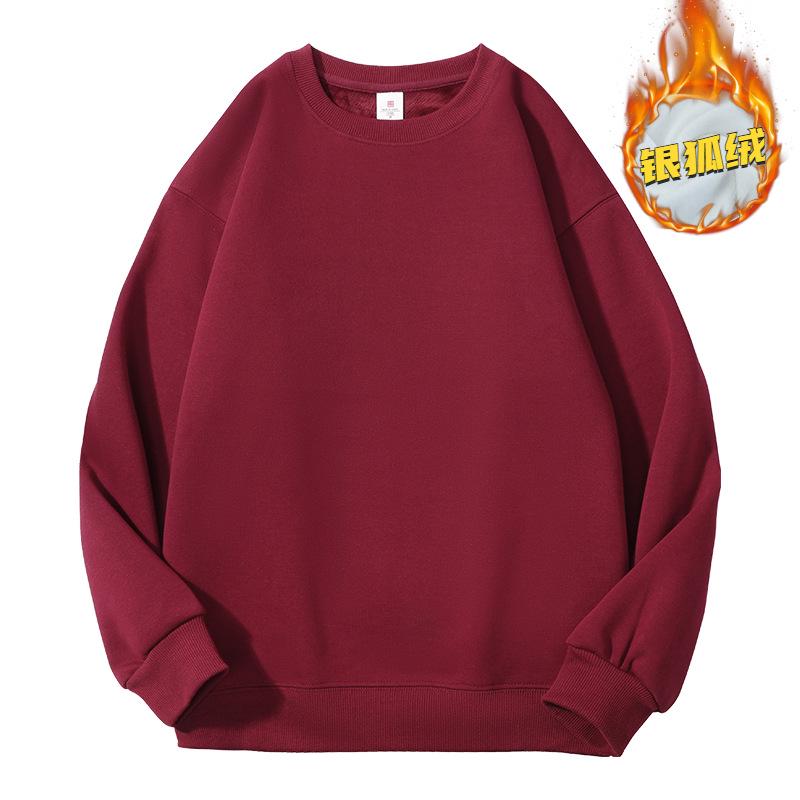 Women's 500G Silver Fox Velvet Hoodie: Fleece-Lined, Thickened, Lazy Style, Oversized, Versatile, Loose Base Layer