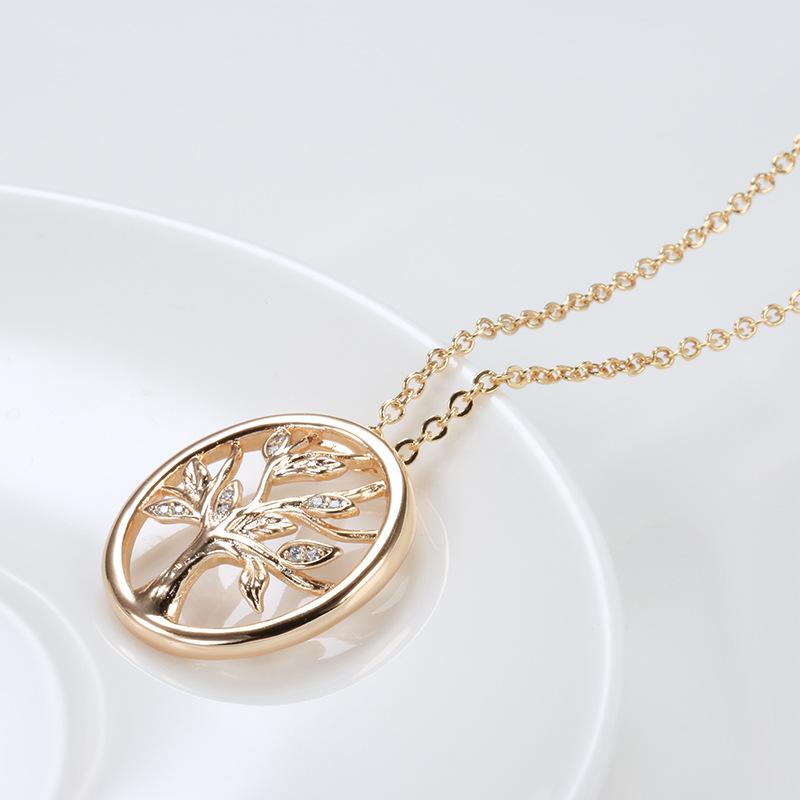 Xiaohong Necklace Women'S Niche Design Sense, The Same Christmas Tree Pendant 585 Rose Gold Collarbone Chain