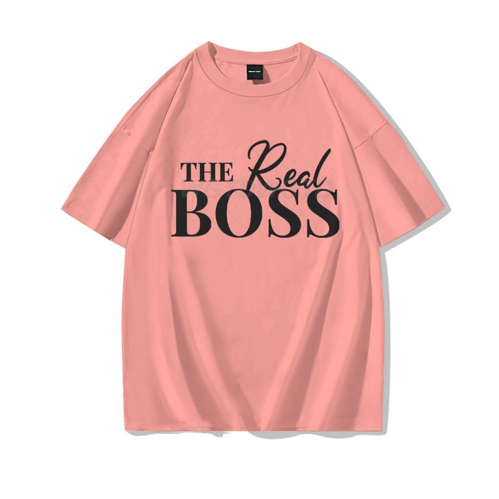 The Boss  The Real Boss Matching Tshirts Couples Matching Outfits Gifts Funny Letter Print Valentines Day Unisex Women Clothing