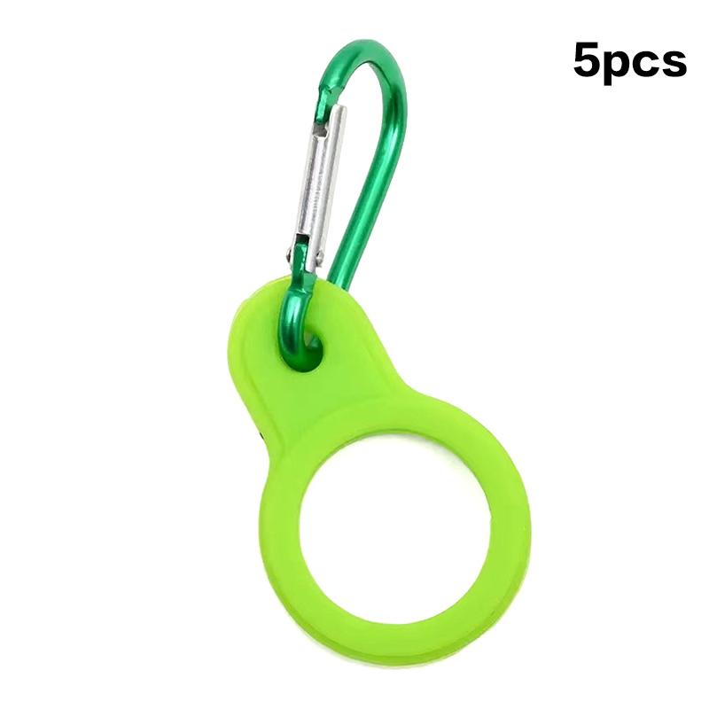 1/5PCS Hook Camping Hiking Tool High Quality Aluminum Sports Kettle Buckle Outdoor Carabiner Water Bottle Holder Rubber Buckles