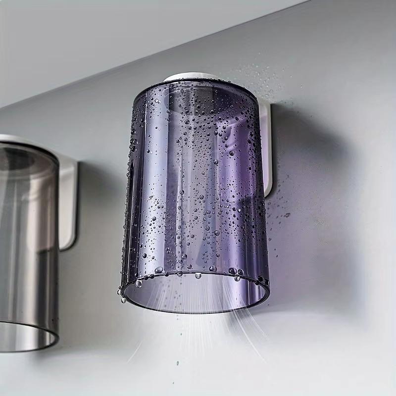 Magnetischer Klappbecher, Transparenter und Schlichter Haushalts-Toilettenartikelbecher, Wandmontierter Zahnputzbecher, Zahnbürstenhalter-Ablage