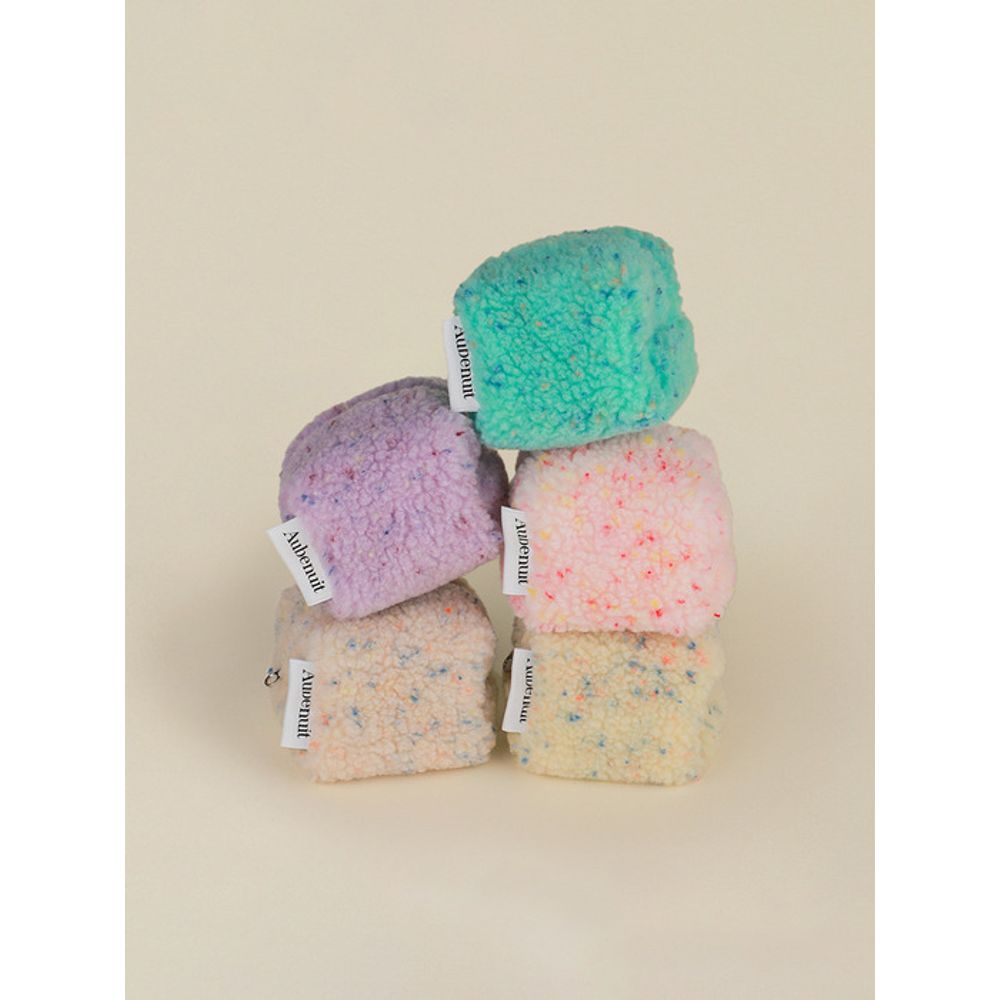 Aube nuit Obnuit Wool Cube Pouch Keyring Mellow Purple S (Keyring can be added)