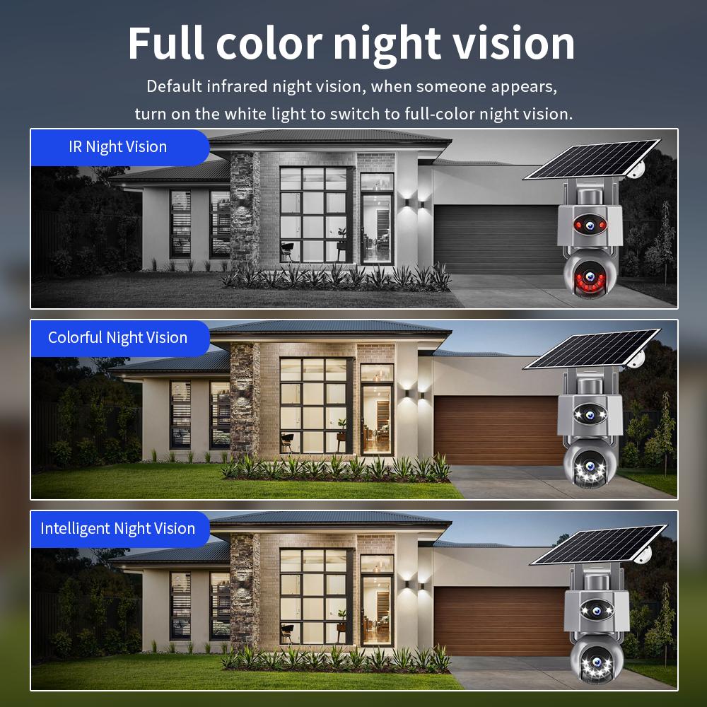 4G/WiFi Solar IP Camera with Dual Lens – PTZ, 8MP, 10X Zoom, Outdoor Surveillance System with Built‑in Battery