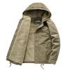 Lambswool Hooded Fleece-Lined Coat, Warm Outdoor Casual Plus Size Cotton Jacket