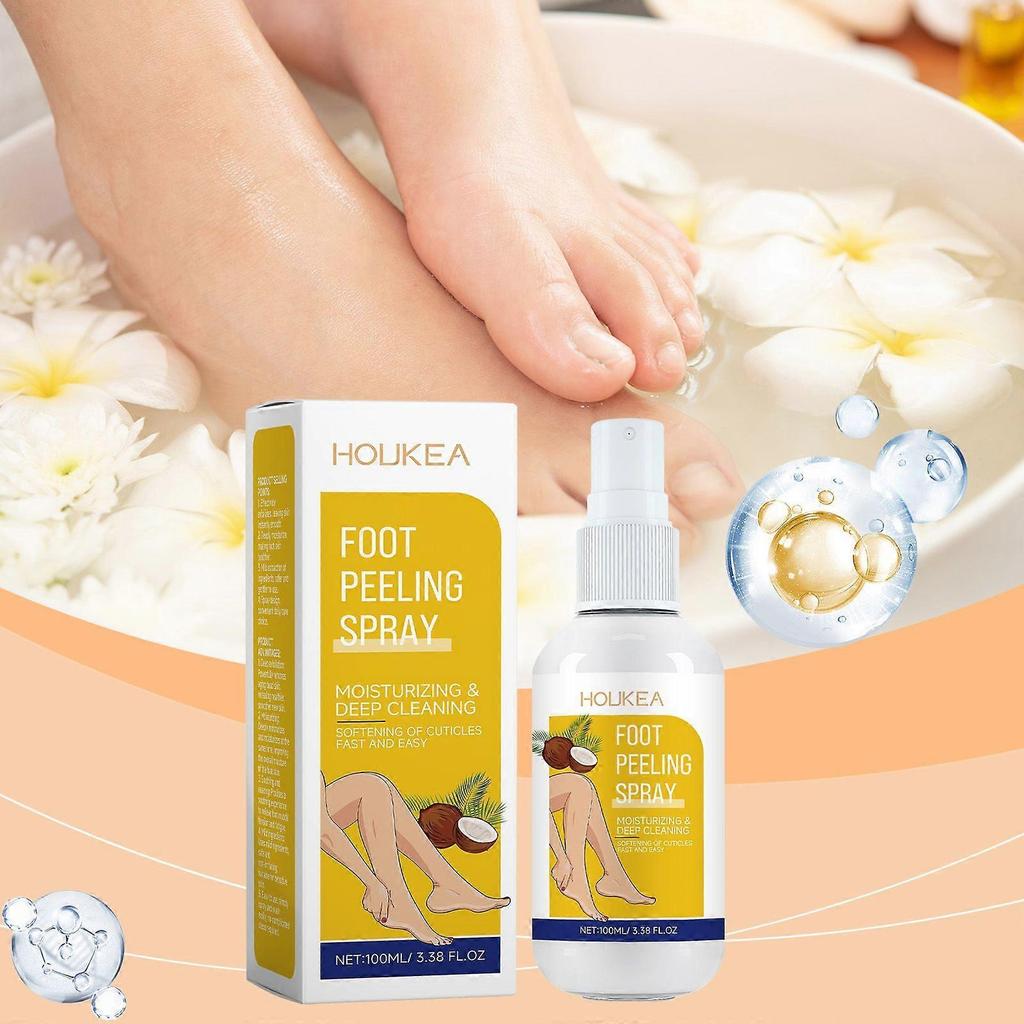 Houkea Foot Exfoliating Spray Gentle Cleansing Foot Soft Skin Moisturizing And Nourishing Care Spray