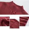Autumn Winter Women's Half Turtleneck Knit Dress Slim Fit Solid Color Pullover Long Sweater Dress