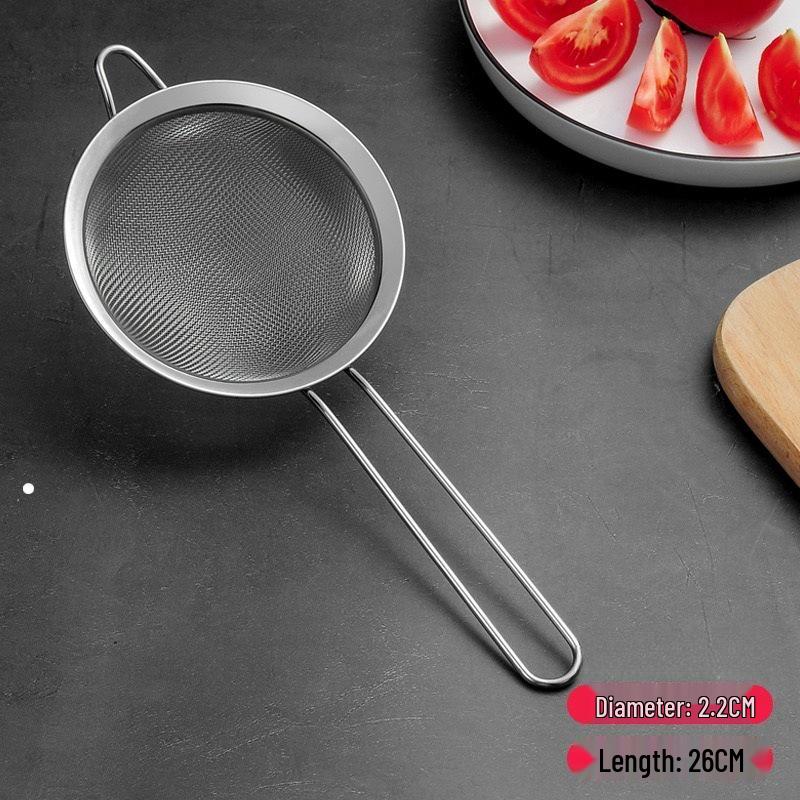 Stainless Steel Ladle with Mesh Sieve for Flour, Medicine, Juice, Baby Food, Sesame, Egg Wash, and Baking