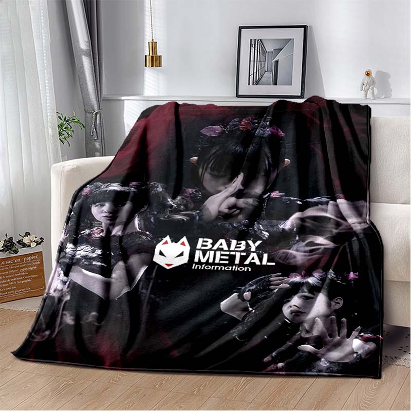 2026 New Babymetal Combination Printed Plush Soft Blanket Home Sofa Bed Warm Office Travel Picnic Flannel Blanket Bed Cover Gift