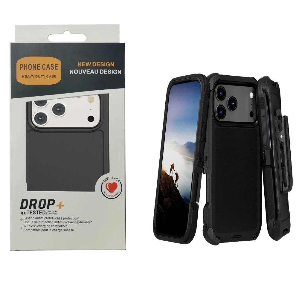 3IN1 OTT Defender Military Grade Anti-Drop Phone Case For IPhone17 Air 16 15 14 Plus 13 12 Pro Max With Clip Armor Protect Cover