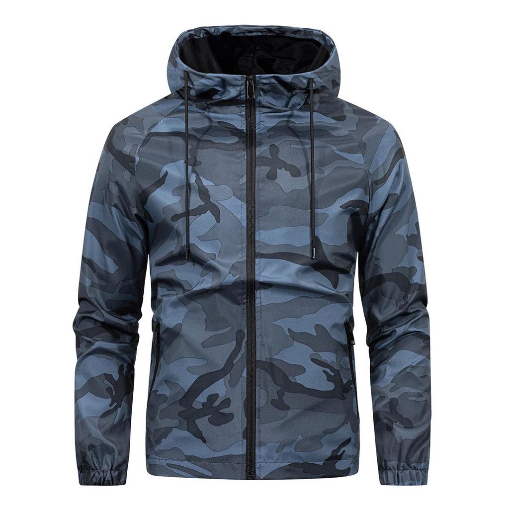 Men's Spring/Autumn Camouflage Hooded Windproof Casual Jacket