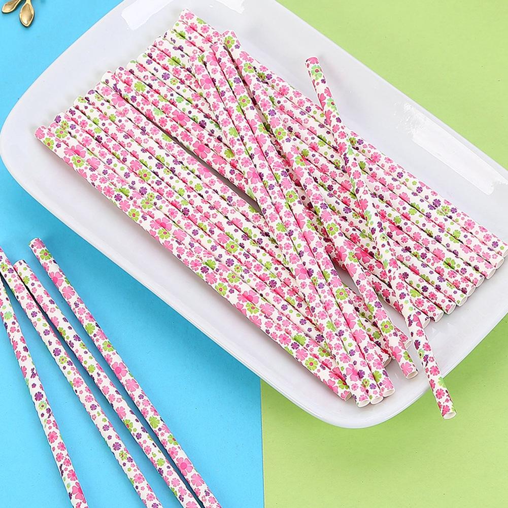 25Pcs/Set Drink Paper Straws Wedding Birthday Party Drinking Straw
