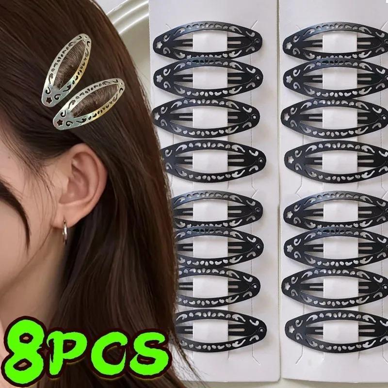 New Vintage Large Hair Claps Y2k Bohemian Silver Black Hair Barrettes Punk Korean Fashion Hair Accessories for Women Girls