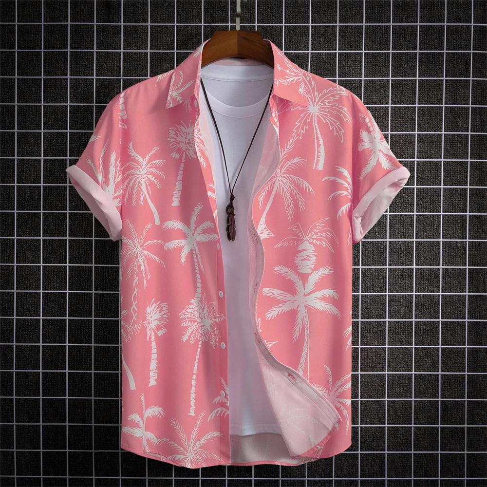 Summer Hawaiian Beach Men's Shirt 3D Printing Casual Clothing Oversized Short Sleeve Shirts for Men Street Fashion Tops