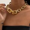 Gothic Hip-hop Thick Chain Short Choker Necklace Fashion Statement CCB Chain Clavicle Necklace Women's Party Jewelry