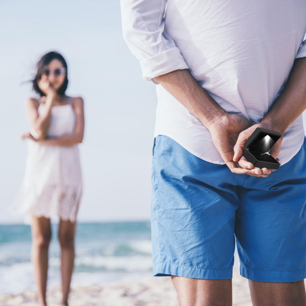 LED Ringbox Beleuchtete Ringbox für Heiratsantrag Ringbox mit LED Innenbeleuchtung für Verlobung Hochzeit