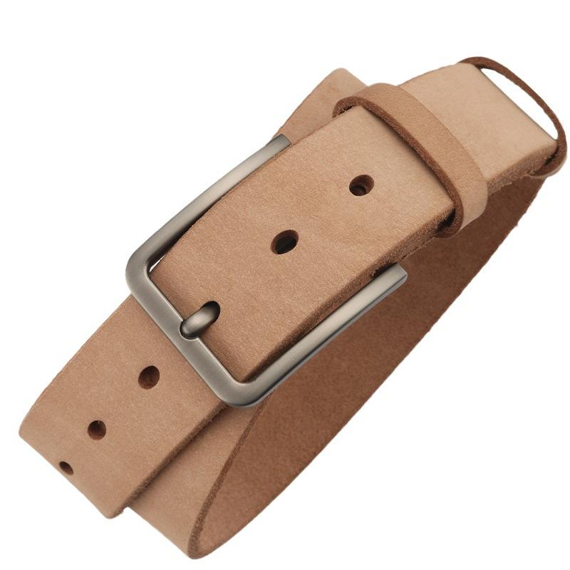 Men Belt Genuine Cowskin Top Layer Leather Soft Jeans Cowhide Belts for Men High Quality Fashion Style Vintage Brown Cowboy Male Belt