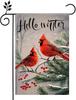 Winter Cardinal Bird Garden Ag 12x18 Double Sided Christmas Banners for Outside Trees Snow Christmas Holiday Outside Decor SSL