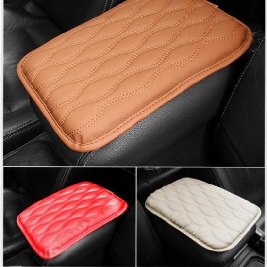 Universal Car Armrest Pad Cover Center Console Seat Box PU Leather Cushion Mat
