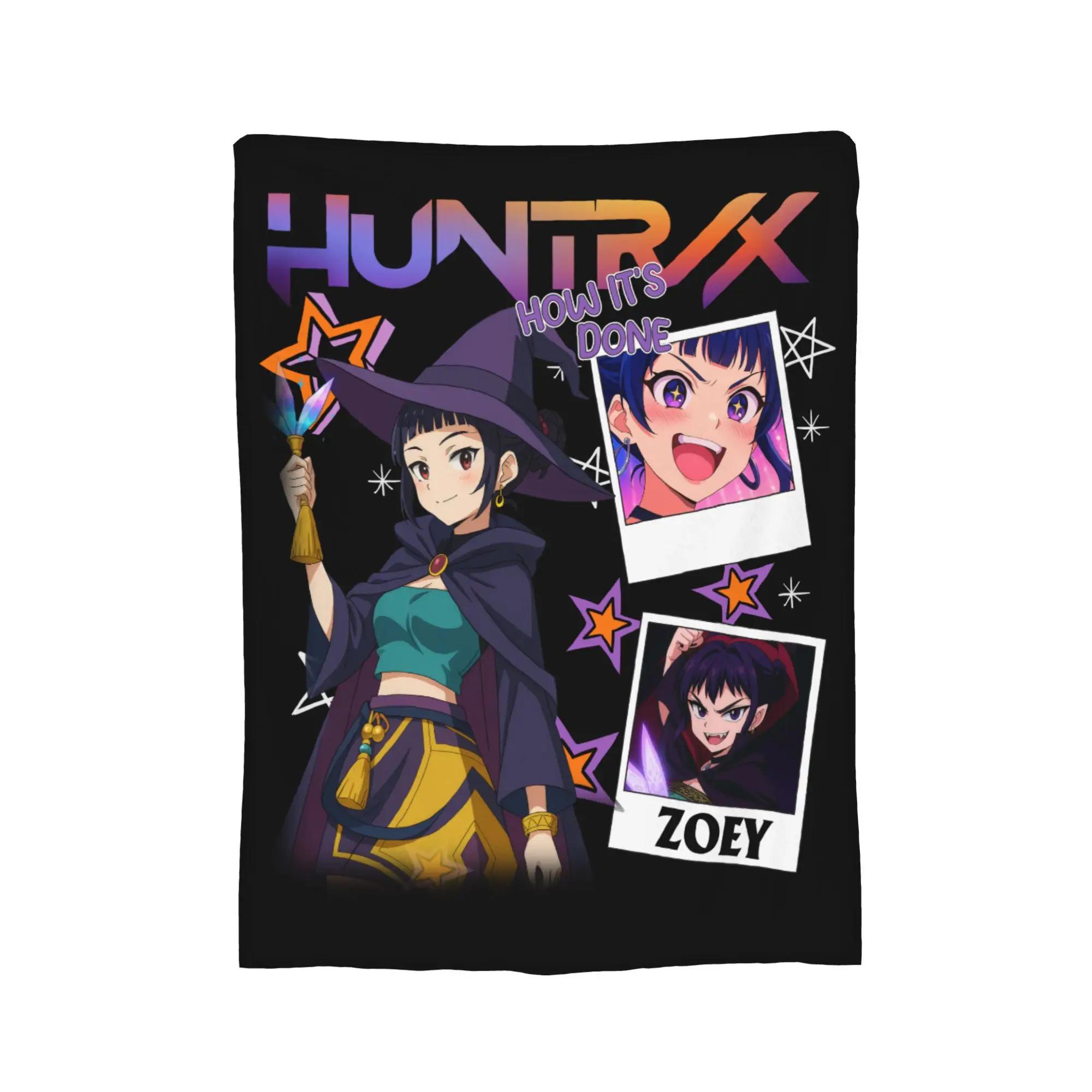 

KPop Demon Hunters Halloween Fleece Throw Blankets for Sofa Car Quilt Super Warm Multifunction Home Textile Decor 40x50inch 101x127cm