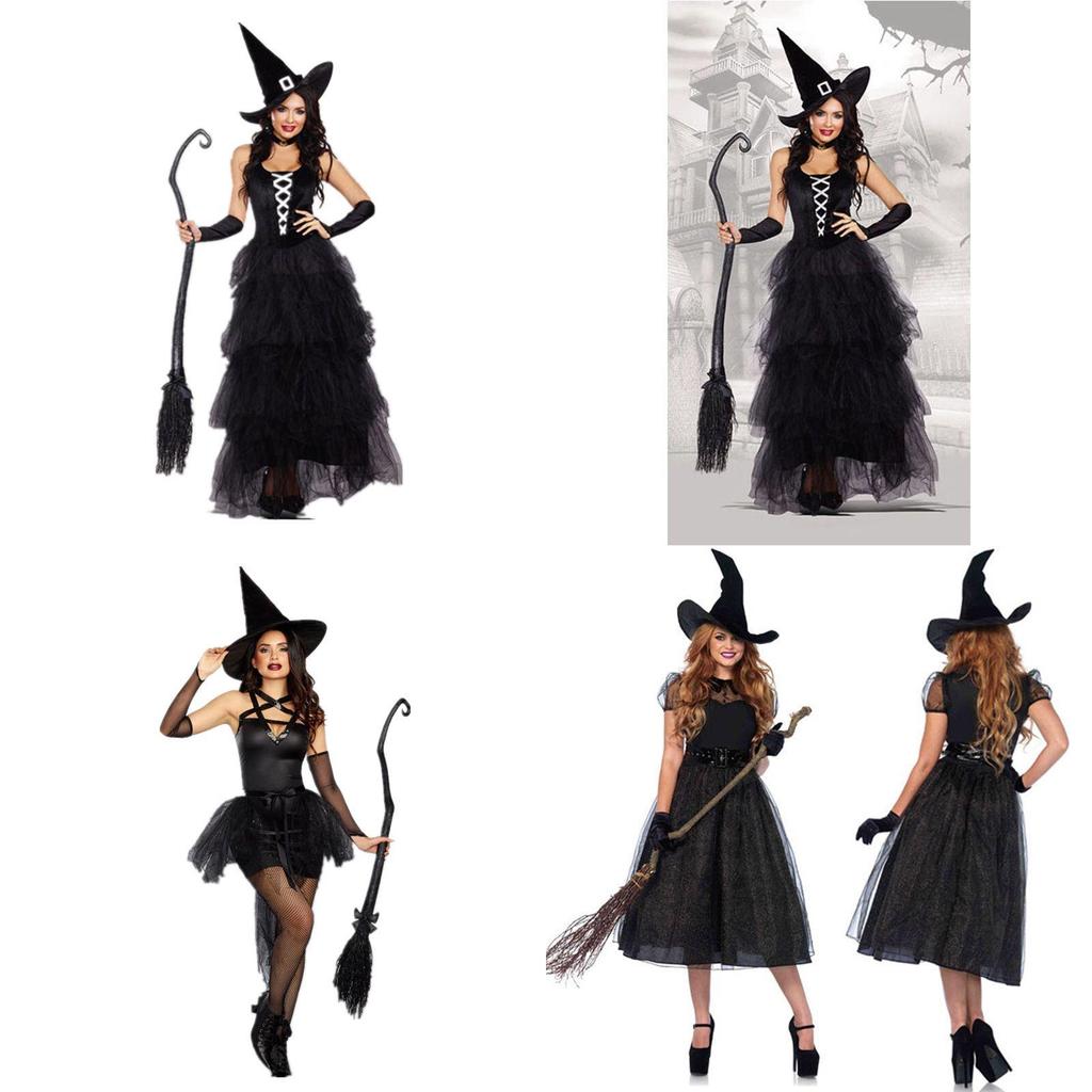 Spellbinding Sleeveless Witch Dress Featuring Elegant Accessories For Halloween Celebrations