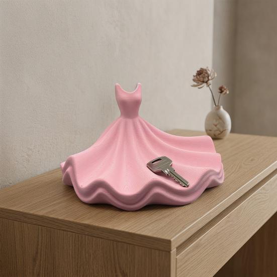 Jewelry Storage Tray Matte Finish Elegant Ballet Skirt Design Organizer Stylish Tray for Rings Earrings Necklaces Keys