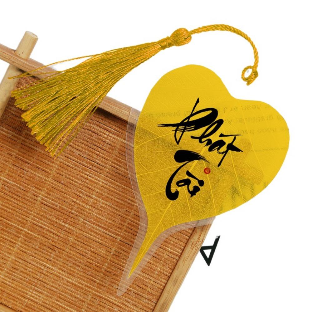 

5Pcs With Words Southeast Asian Bookmark Handmade Bookmark Pendant Bodhi Leaf Vein Bookmark Home Style 10