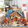 1Pc Gingerbread House Christmas Scene Rug Office Carpet Indoor Outdoor Doormat Nonslip Soft Living Room Christmas Halloween Gift D922320
