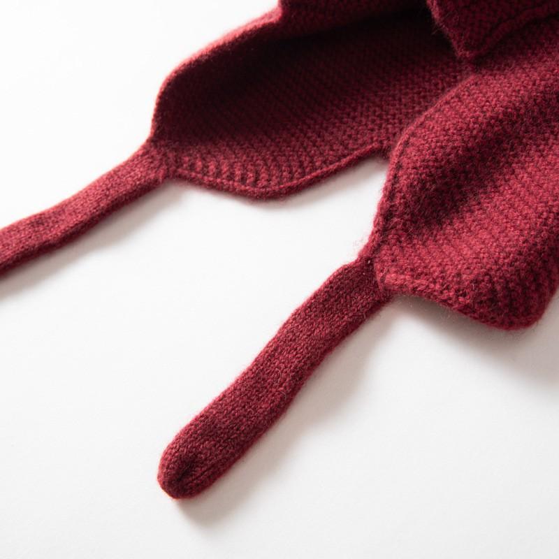 Warm Cashmere Knit Beanie Hat With Ear Flaps Unisex Winter Cap Men Women Kids