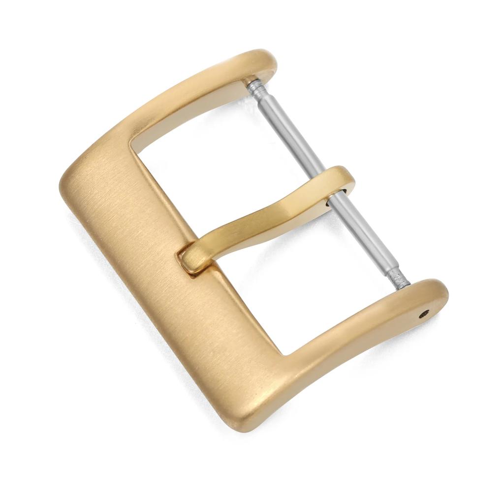 Watch Band Metal Buckle 16 18 20 22mm Strap Solid Square Button Silver Black Rose Gold Stainless Steel Matte Polished Clasp