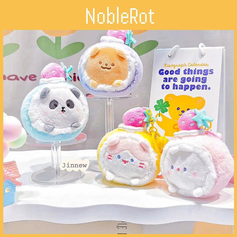 Lively Cake Sweet Plush Cake Roll Keychain Craftsmanship With Adorable Animals Plush