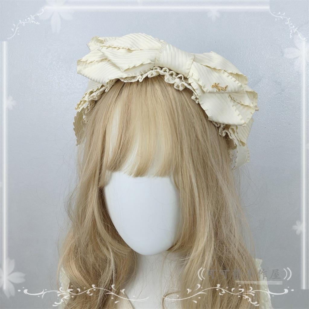 Original Lolita Bow Headband KC Headband Headgear Cla Big Bow Headwear Hair Accessories for Girls