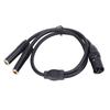 Gold Plated 3Pin XLR Male to Dual 6.35mm Female  Microphone