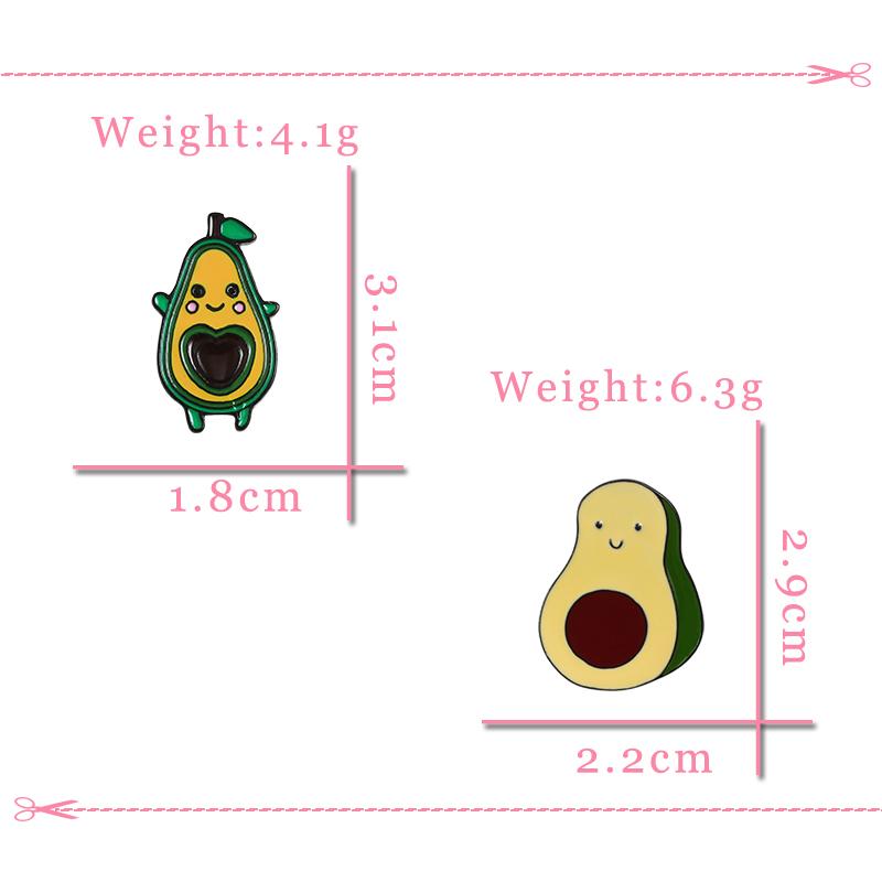 Cute Green Avocado Pins Cartoon Funny Lovely Heart Brooch Enamel Badge Jewelry Gifts for Kids Friends Clothes Denim Backpack Pin