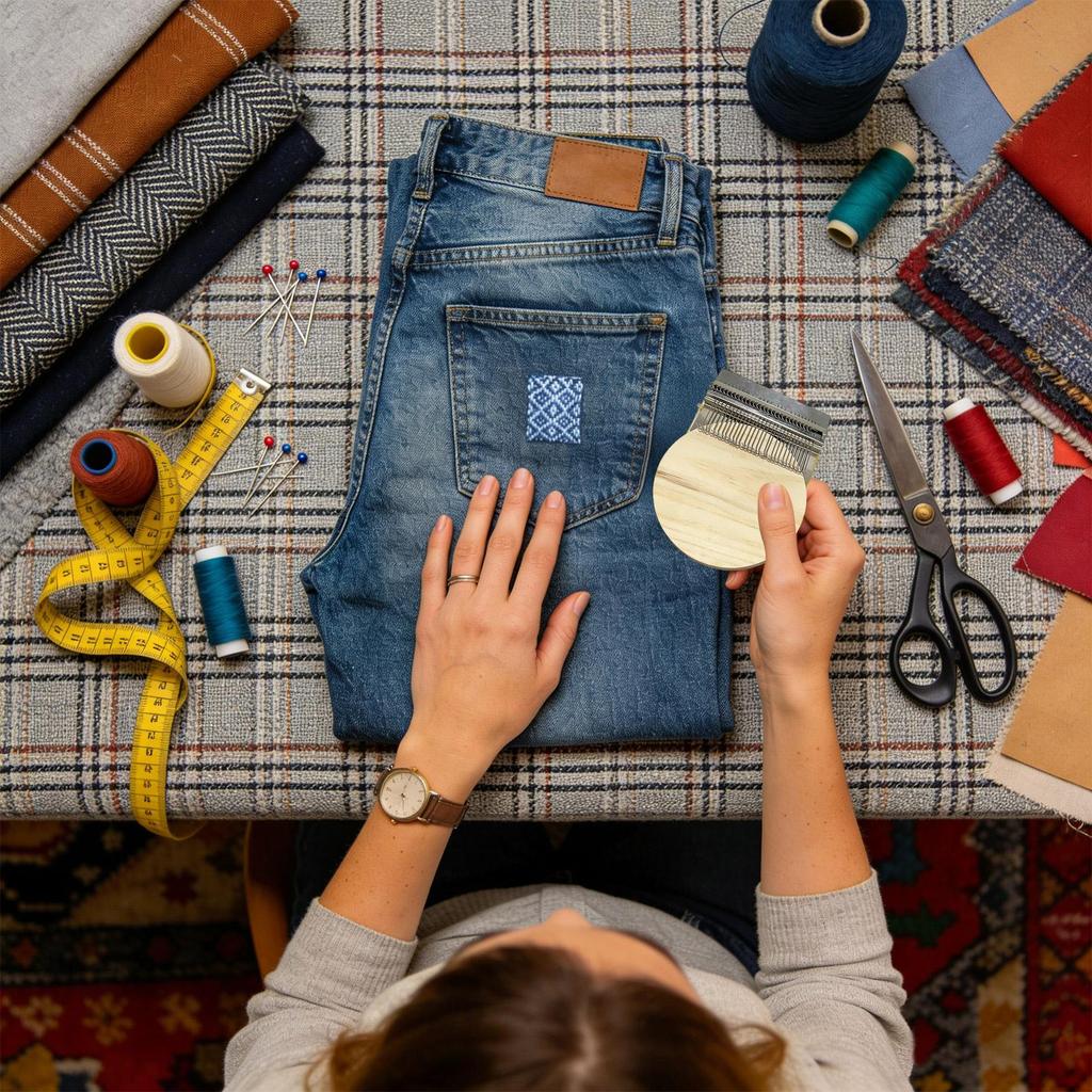 Knit Patch Loom Kit Small Loom Hand Tapestry Wood Loom Weaving Frame Darning Machine For Mending Clothes Jeans Socks