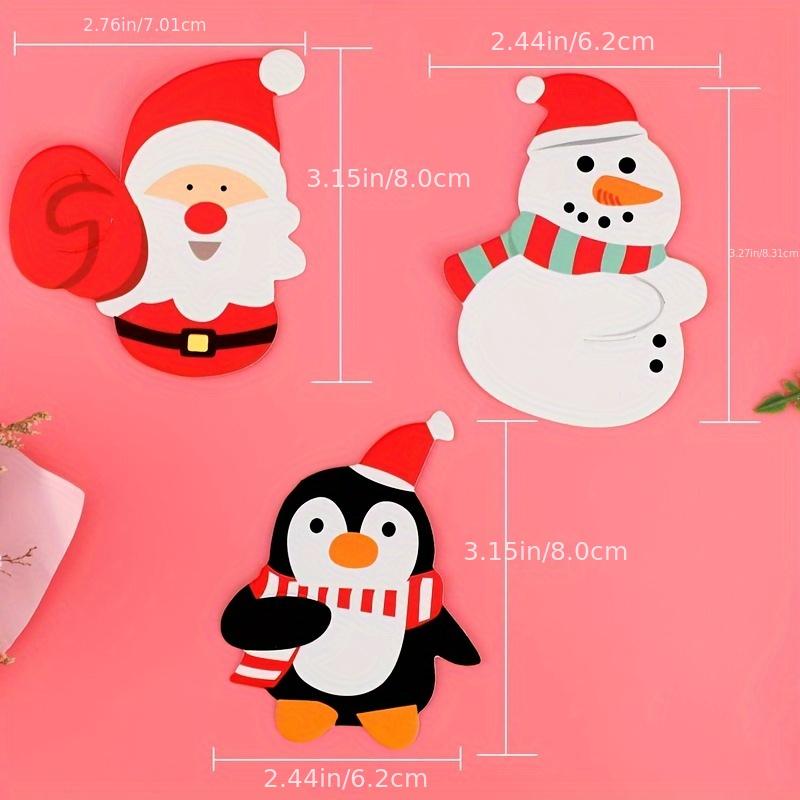 New 200-50PCS Christmas Lollipop Paper Cards Cartoon Santa Claus Penguin Snowman Kids Candy Gift Package Wrapping New Year Party