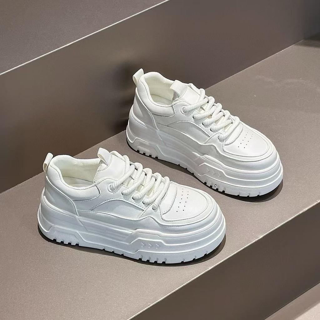 Foam Platform White Shoes Women's Autumn New Trend Sports Board Shoes Casual Single Shoes Versatile Height-increasing Women's Shoes